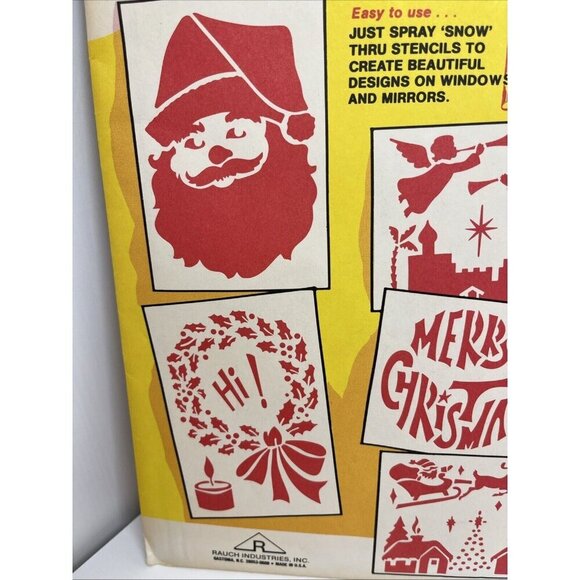 Vintage Rauch Industries Frosty Christmas Stencils 32 Large Spray Snow Stencils - Picture 4 of 14